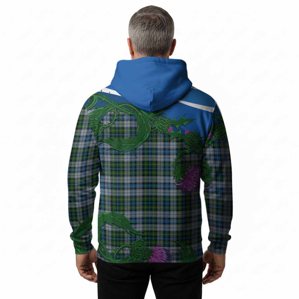 MacNeil (McNeil) Tartan Family Crest Hoodie Thistle in Minimalism