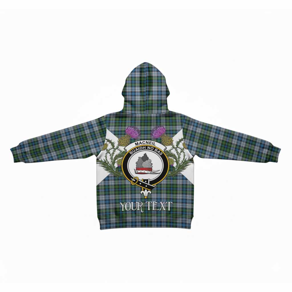 MacNeil (McNeil) Tartan Family Crest Kid Hoodie Scottish Burns Night Thistle Floral