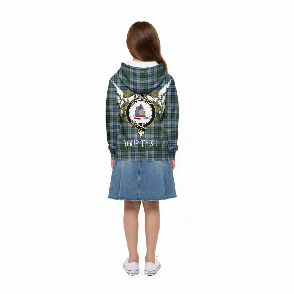 MacNeil (McNeil) Tartan Family Crest Kid Hoodie Scottish Burns Night Thistle Floral