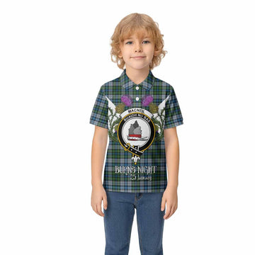 MacNeil (McNeil) Tartan Family Crest Kid Polo Shirt Scottish Burns Night Thistle Floral