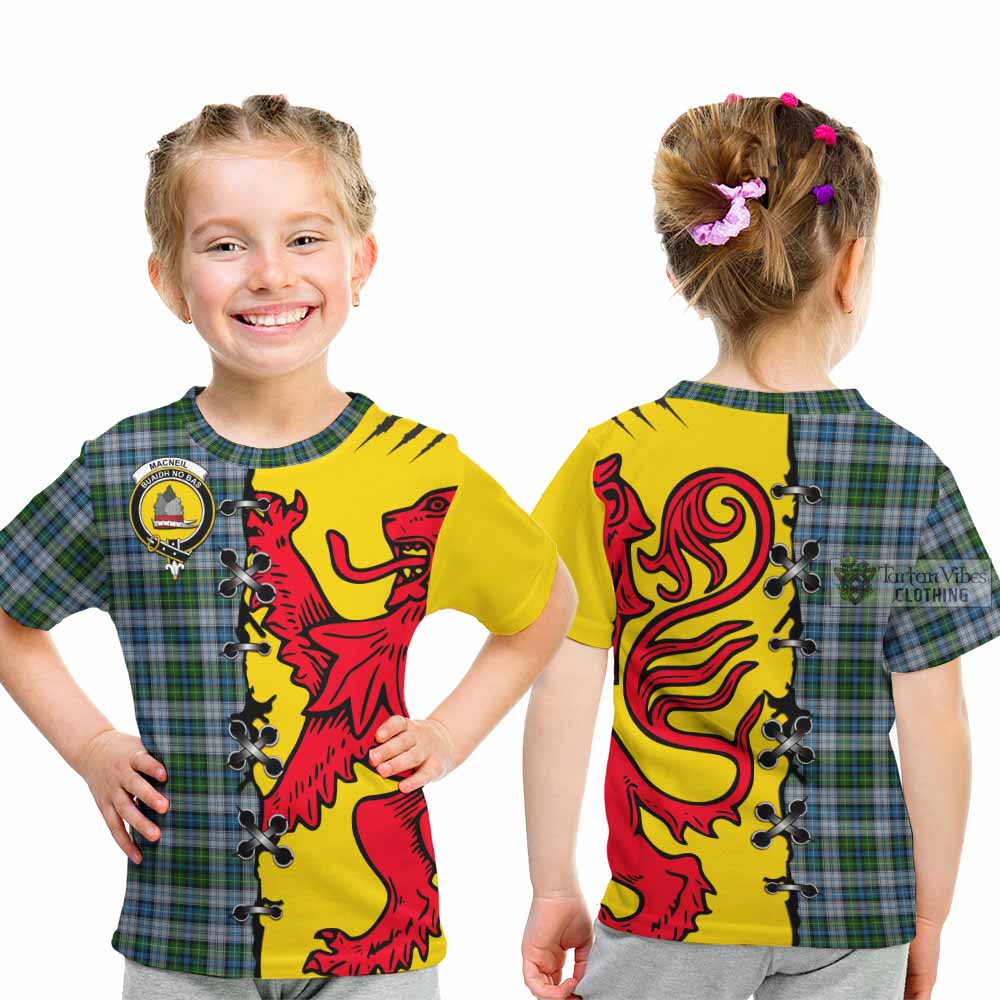MacNeil (McNeil) Tartan Family Crest Kid T-shirt Lion Rampant Honor - Tartan Vibes Clothing