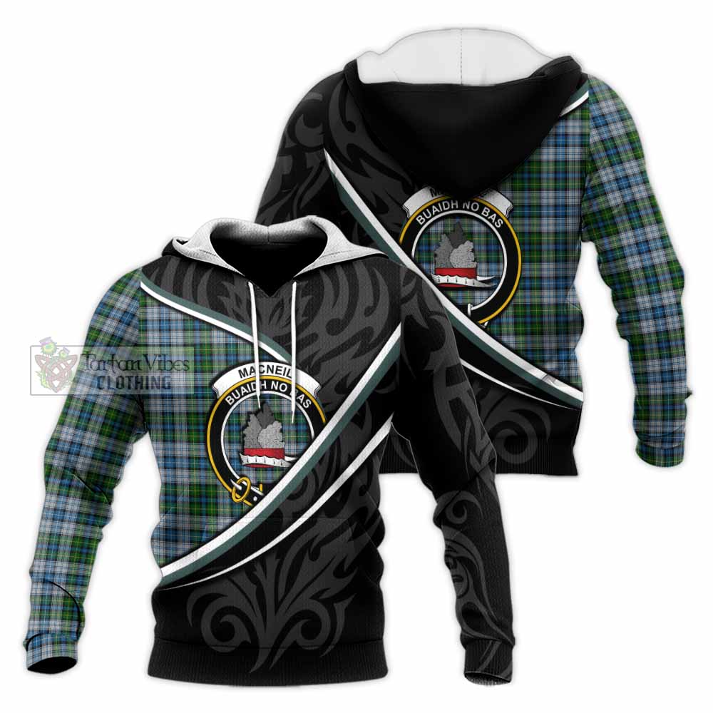 MacNeil (McNeil) Tartan Family Crest Knitted Hoodie Celtic Scottish Thistle Floral - Tartan Vibes Clothing