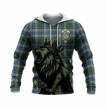 MacNeil (McNeil) Tartan Family Crest Knitted Hoodie Crowned Lion Roaring