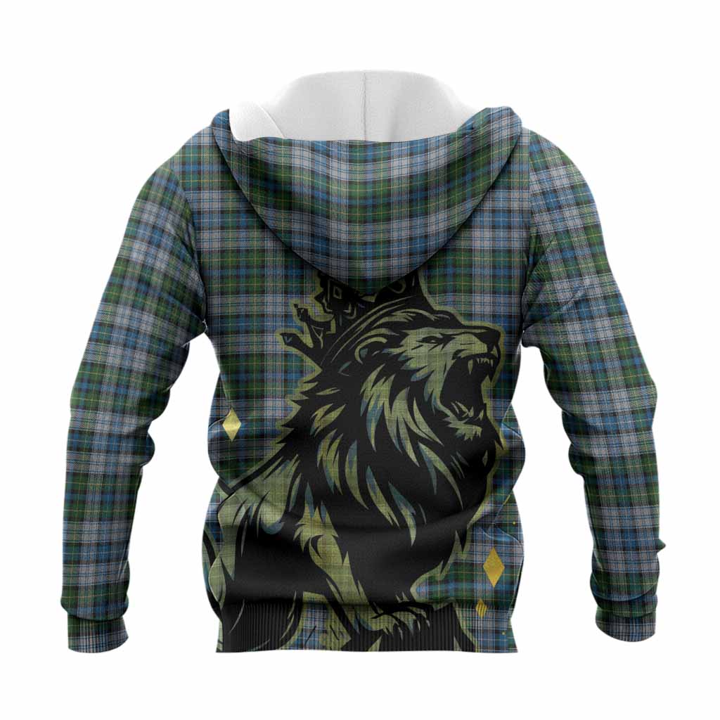 MacNeil (McNeil) Tartan Family Crest Knitted Hoodie Crowned Lion Roaring