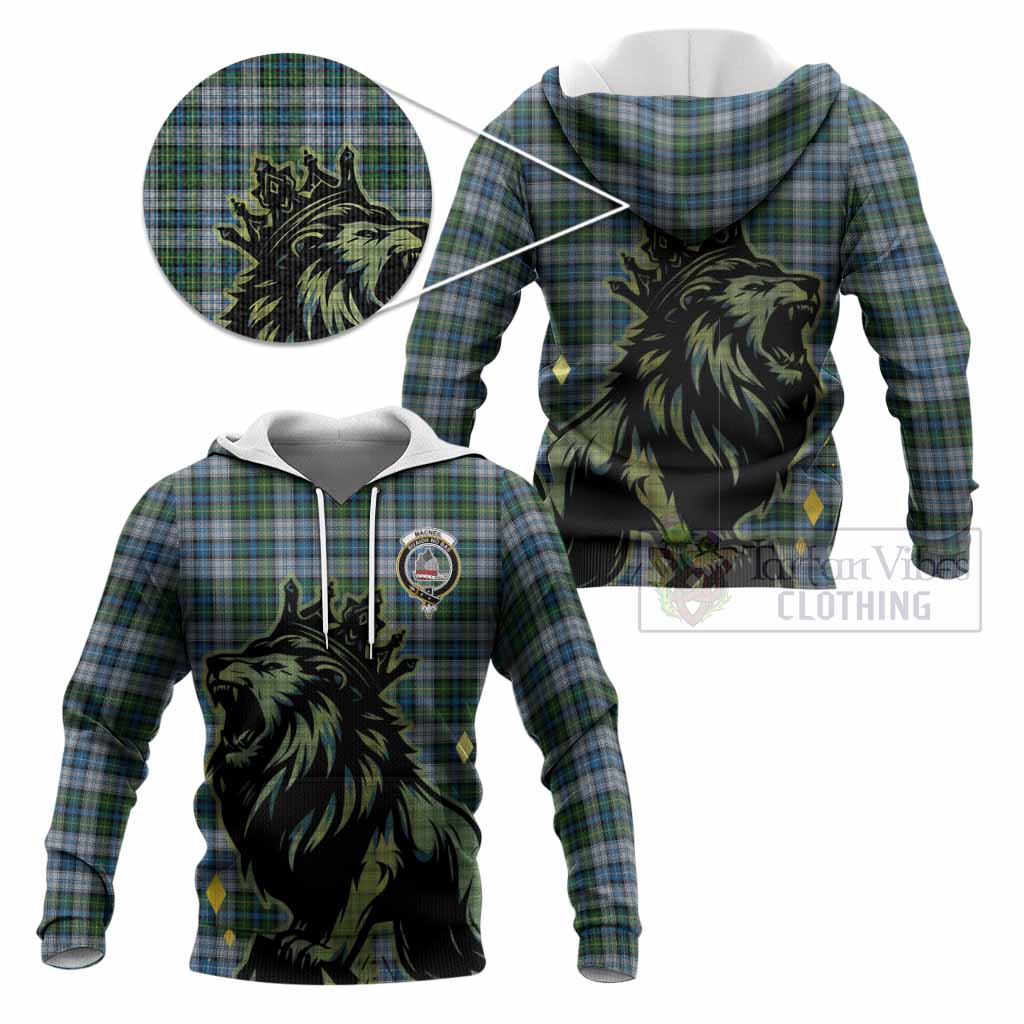MacNeil (McNeil) Tartan Family Crest Knitted Hoodie Crowned Lion Roaring