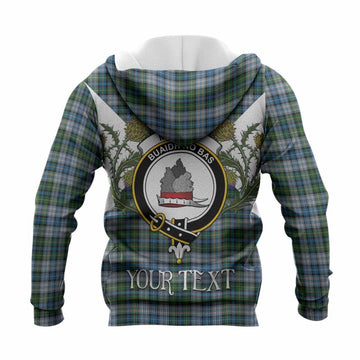 MacNeil (McNeil) Tartan Family Crest Knitted Hoodie Scottish Burns Night Thistle Floral