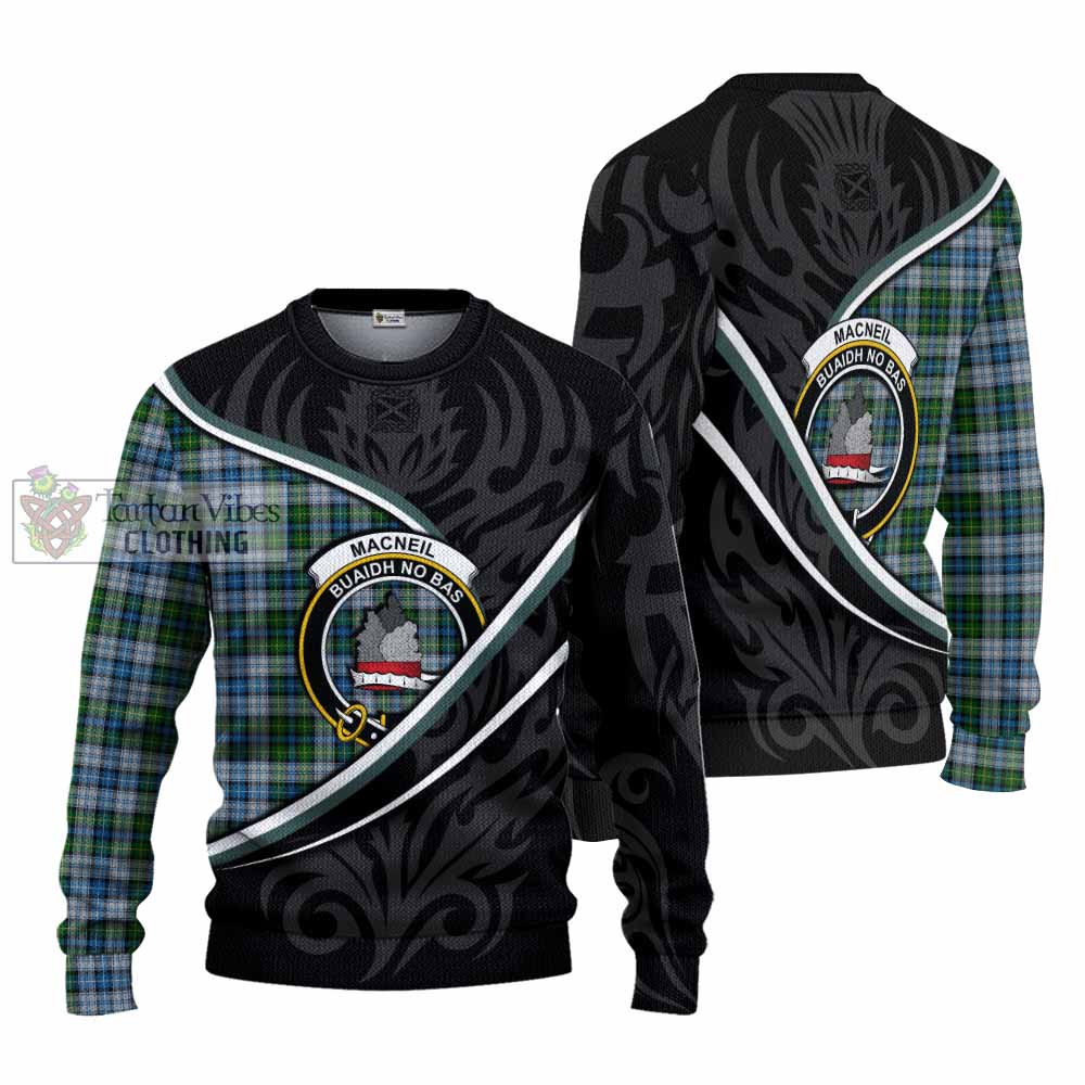 MacNeil (McNeil) Tartan Family Crest Knitted Sweater Celtic Scottish Thistle Floral - Tartan Vibes Clothing