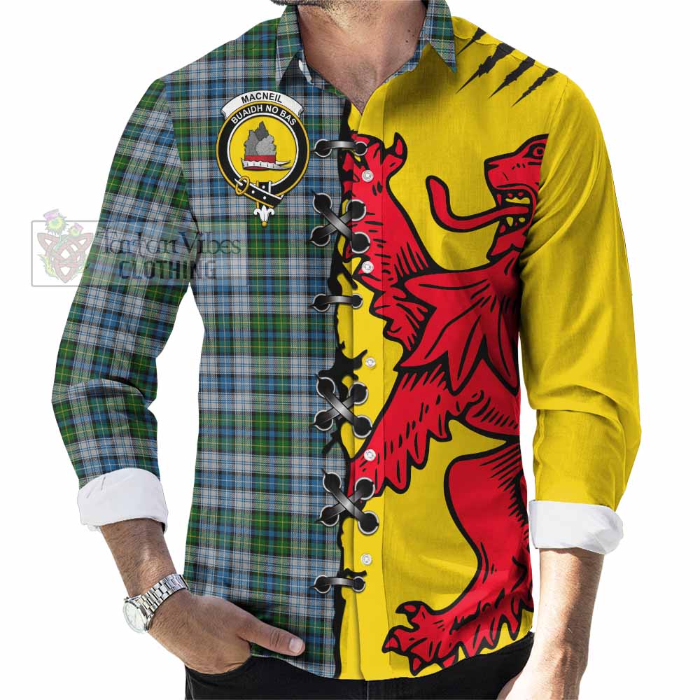 MacNeil (McNeil) Tartan Family Crest Long Sleeve Button Shirts Lion Rampant Honor - Tartan Vibes Clothing