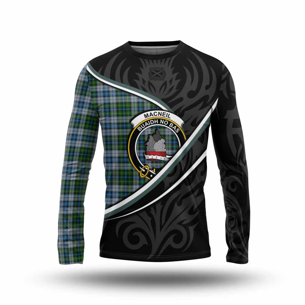 MacNeil (McNeil) Tartan Family Crest Long Sleeve T-Shirt Celtic Scottish Thistle Floral - Tartan Vibes Clothing