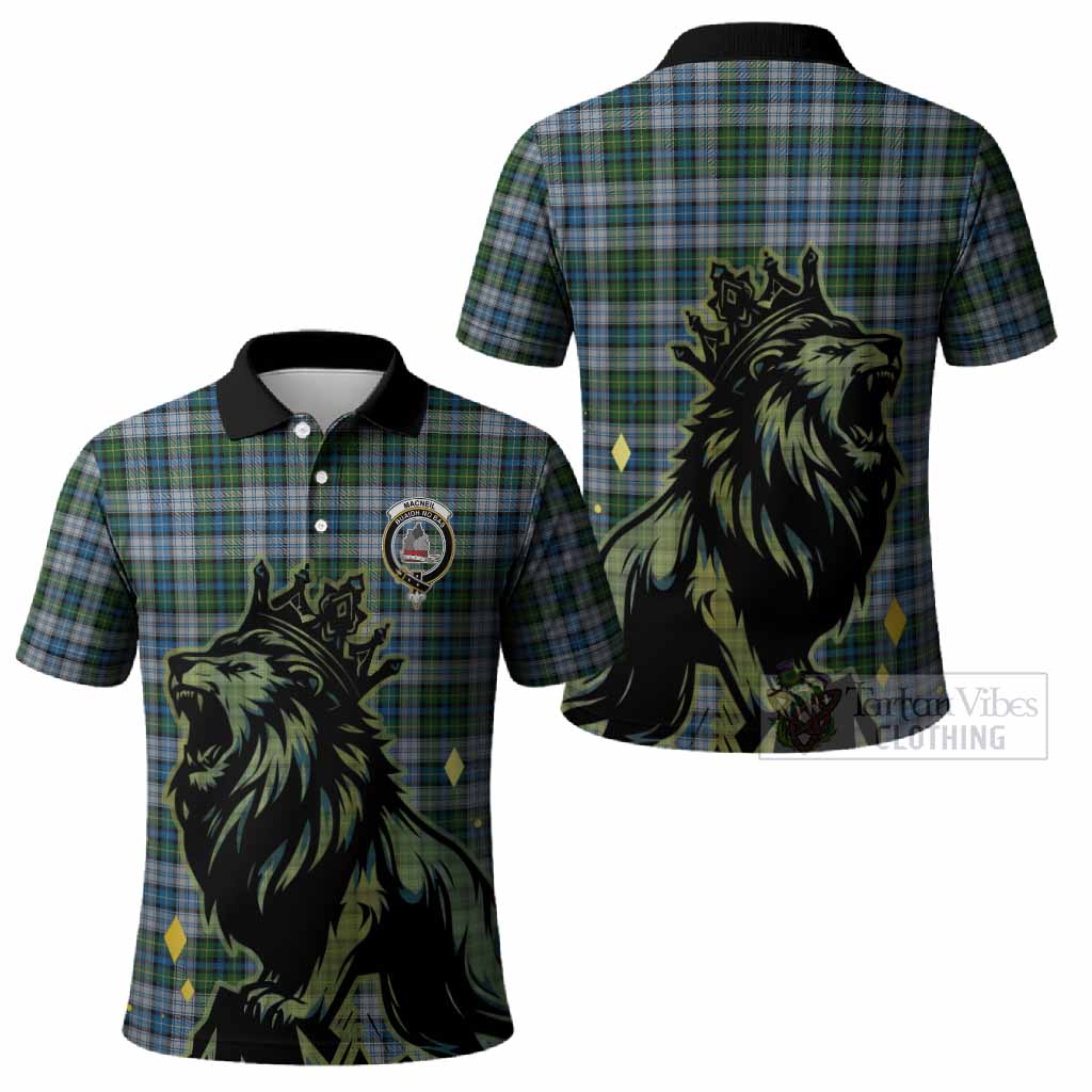 MacNeil (McNeil) Tartan Family Crest Polo Shirt Crowned Lion Roaring