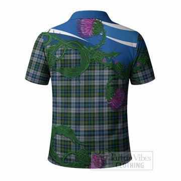MacNeil (McNeil) Tartan Family Crest Polo Shirt Thistle in Minimalism
