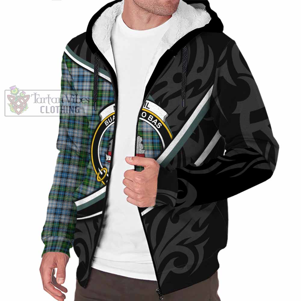 MacNeil (McNeil) Tartan Family Crest Sherpa Hoodie Celtic Scottish Thistle Floral - Tartan Vibes Clothing