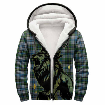 MacNeil (McNeil) Tartan Family Crest Sherpa Hoodie Crowned Lion Roaring
