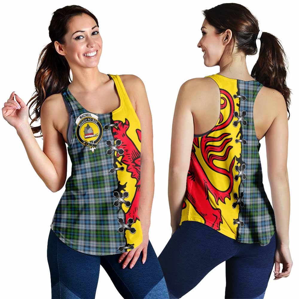 MacNeil (McNeil) Tartan Family Crest Women Racerback Tanks Lion Rampant Honor - Tartan Vibes Clothing