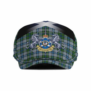MacNeil (McNeil) Tartan Flat Cap, Jeff Cap Alba Gu Brath Unicorn Crest