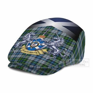 MacNeil (McNeil) Tartan Flat Cap, Jeff Cap Alba Gu Brath Unicorn Crest