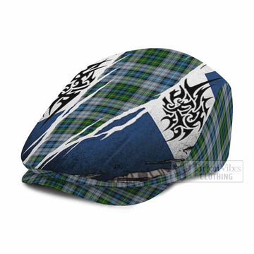 MacNeil (McNeil) Tartan Flat Cap, Jeff Cap Scotland Flag Ripped Tribal Design