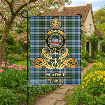 MacNeil (McNeil) Tartan Garden Flag with Highland Thistle Cherish Family Crest Style