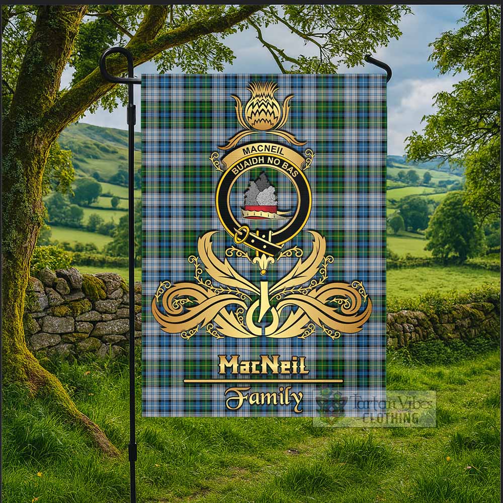 MacNeil (McNeil) Tartan Garden Flag with Highland Thistle Cherish Family Crest Style - Tartan Vibes Clothing