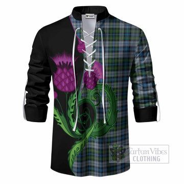 MacNeil (McNeil) Tartan Ghillie Shirt Traditional Scottish Thistle