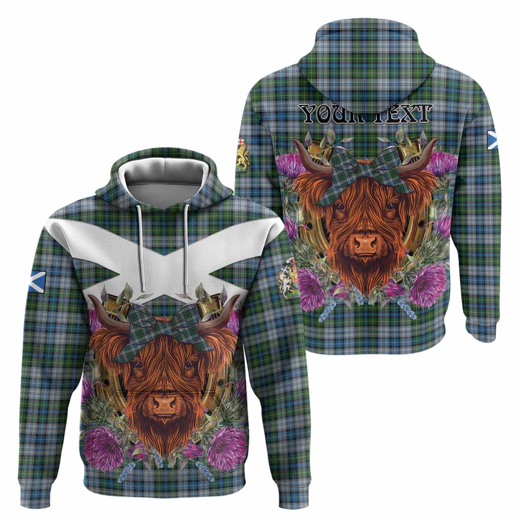 MacNeil (McNeil) Tartan Hoodie Scottish Thistle Heilan Coo