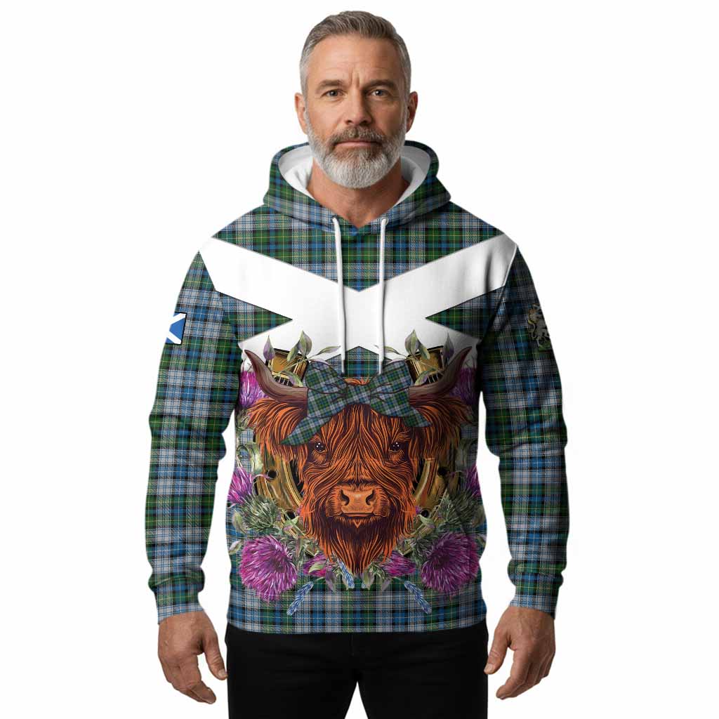 MacNeil (McNeil) Tartan Hoodie Scottish Thistle Heilan Coo
