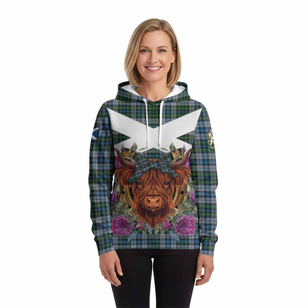 MacNeil (McNeil) Tartan Hoodie Scottish Thistle Heilan Coo