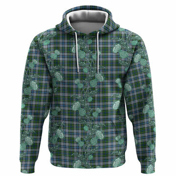 MacNeil (McNeil) Tartan Hoodie Seamless Scottish Thistle Flowers