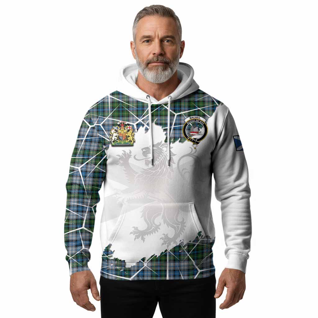 MacNeil (McNeil) Tartan Hoodie with Family Crest and Lion Rampant Grunge Style