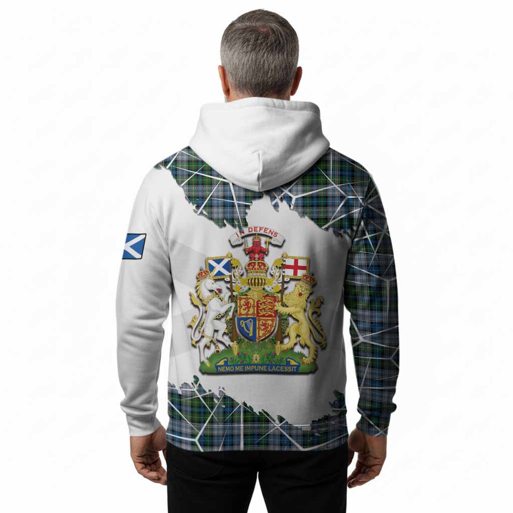 MacNeil (McNeil) Tartan Hoodie with Family Crest and Lion Rampant Grunge Style