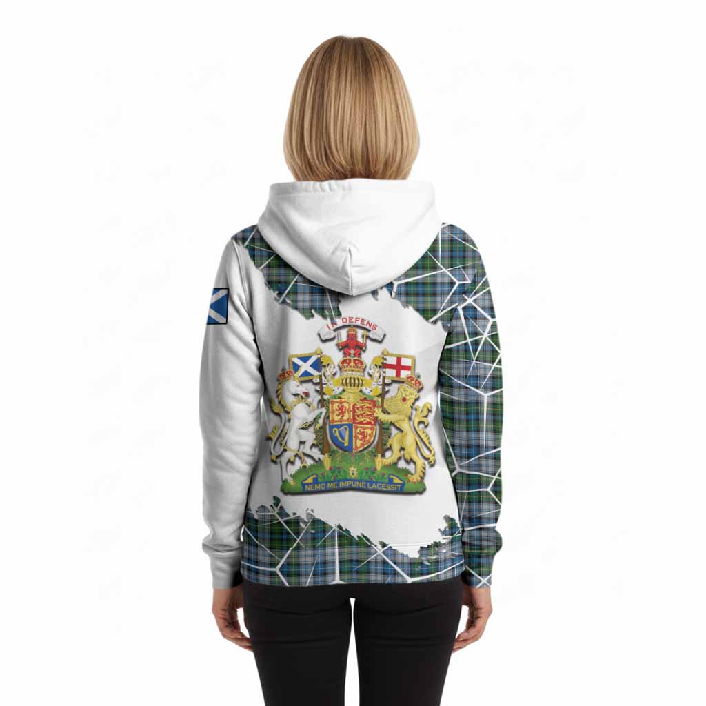 MacNeil (McNeil) Tartan Hoodie with Family Crest and Lion Rampant Grunge Style