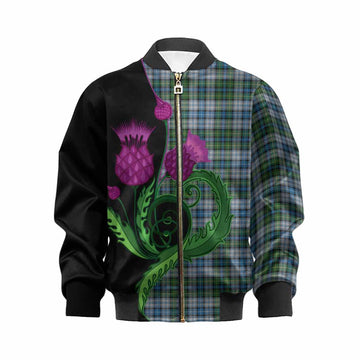 MacNeil (McNeil) Tartan Kid Bomber Jacket Traditional Scottish Thistle