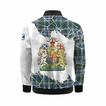 MacNeil (McNeil) Tartan Kid Bomber Jacket with Family Crest and Lion Rampant Grunge Style