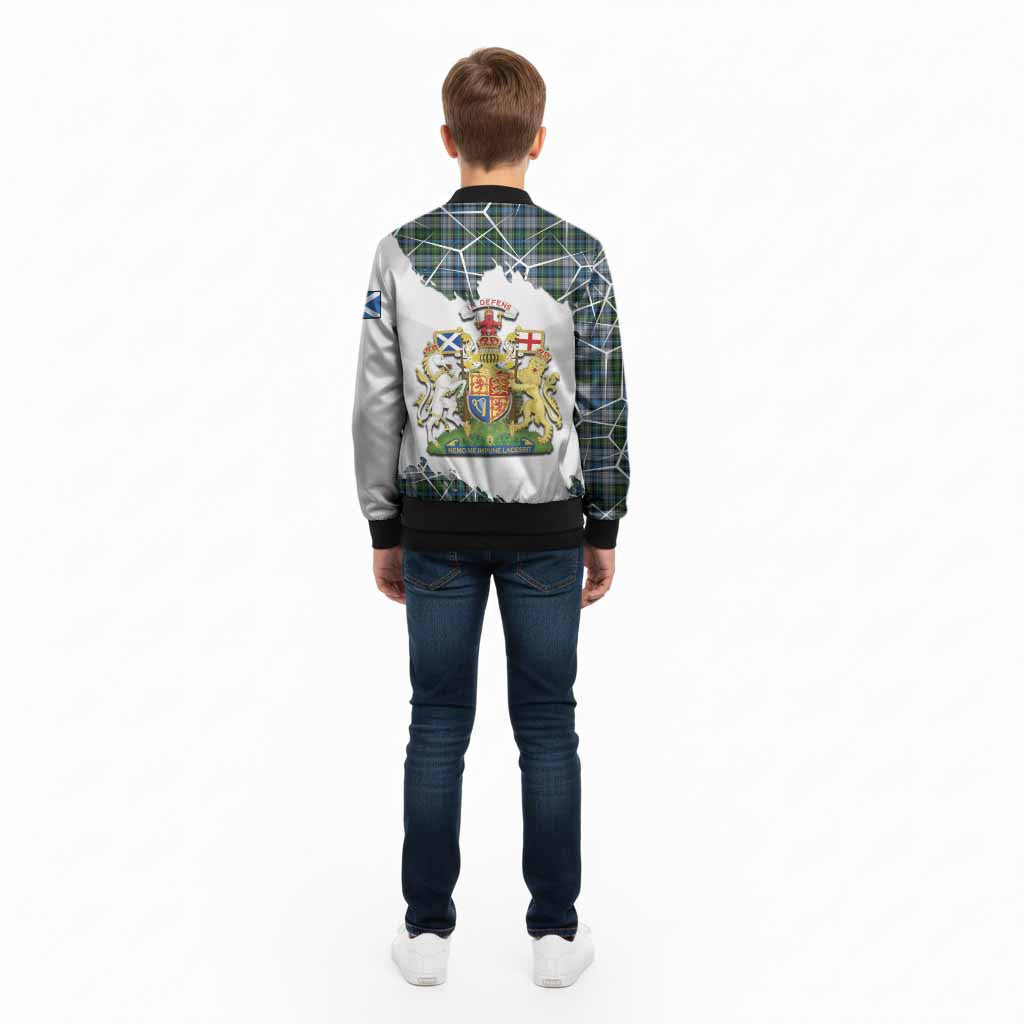MacNeil (McNeil) Tartan Kid Bomber Jacket with Family Crest and Lion Rampant Grunge Style