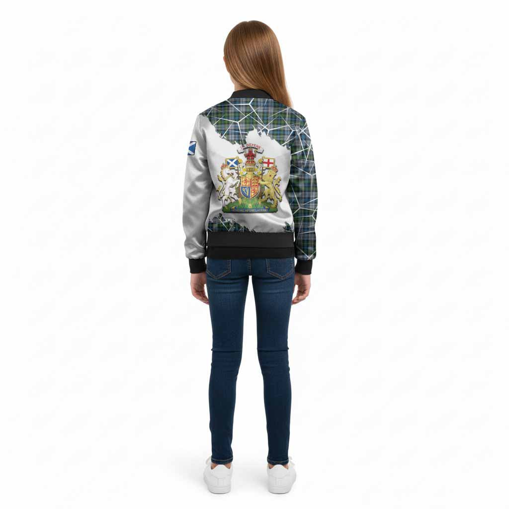 MacNeil (McNeil) Tartan Kid Bomber Jacket with Family Crest and Lion Rampant Grunge Style