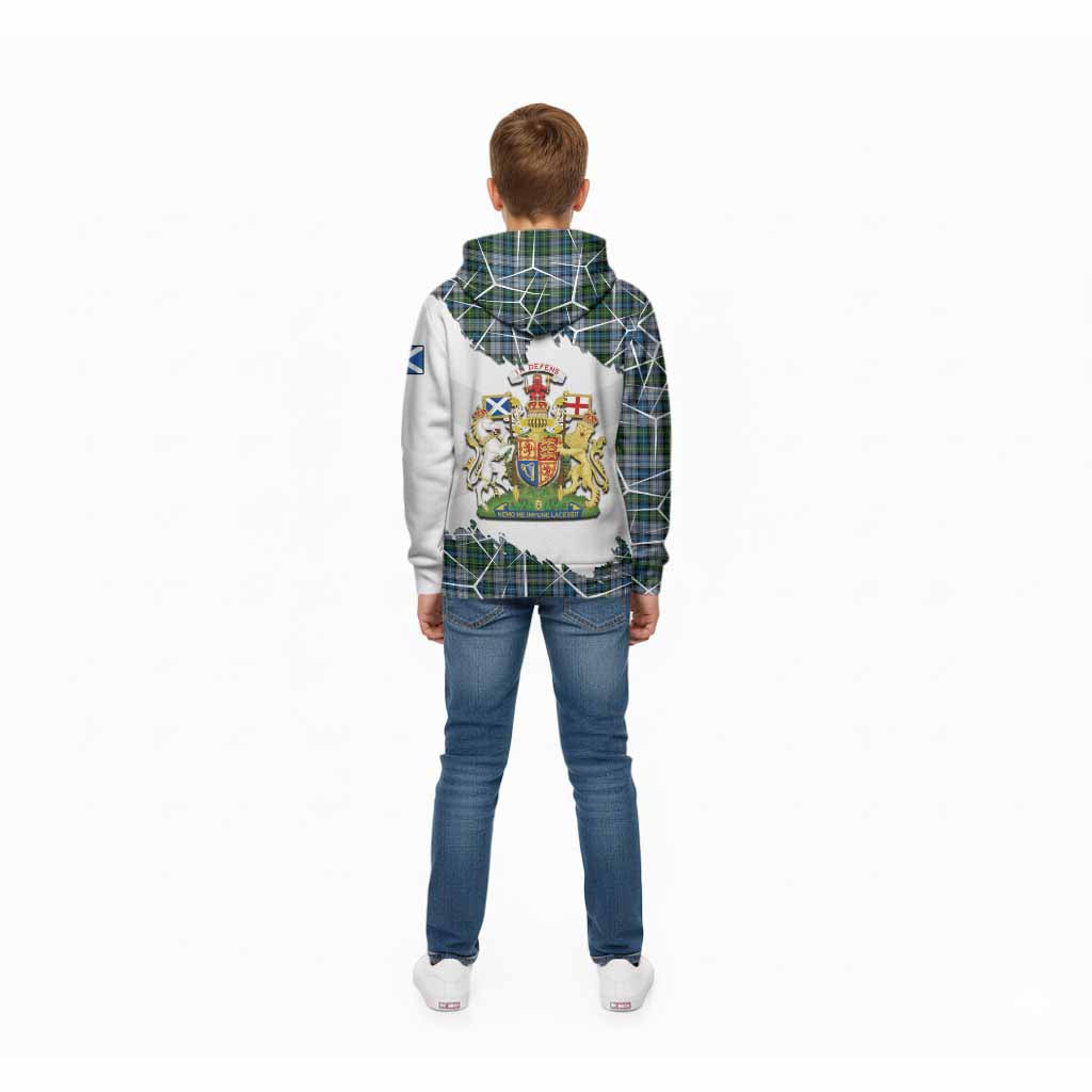 MacNeil (McNeil) Tartan Kid Hoodie with Family Crest and Lion Rampant Grunge Style