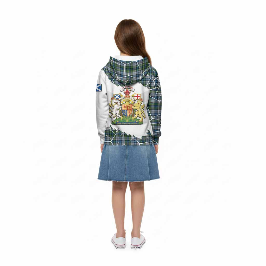 MacNeil (McNeil) Tartan Kid Hoodie with Family Crest and Lion Rampant Grunge Style