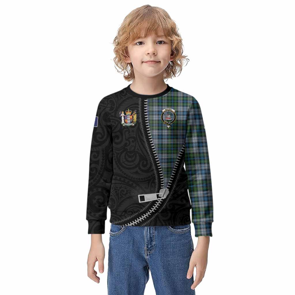 MacNeil (McNeil) Tartan Kid Knitted Sweatshirt New Zealand Pattern Unique Zipper Stylized