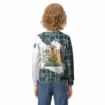 MacNeil (McNeil) Tartan Kid Knitted Sweatshirt with Family Crest and Lion Rampant Grunge Style
