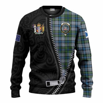 MacNeil (McNeil) Tartan Knitted Sweater New Zealand Pattern Unique Zipper Stylized