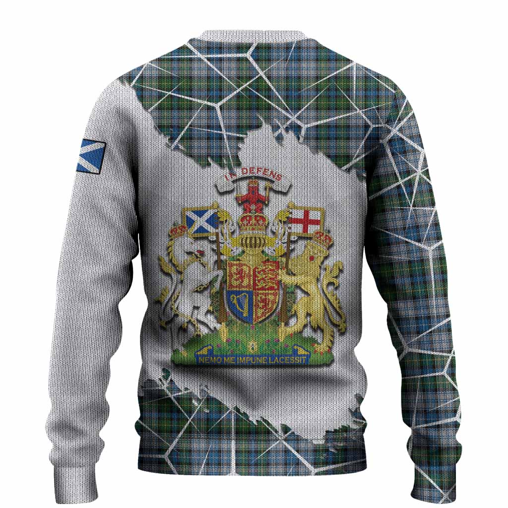 MacNeil (McNeil) Tartan Knitted Sweater with Family Crest and Lion Rampant Grunge Style