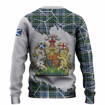 MacNeil (McNeil) Tartan Knitted Sweater with Family Crest and Lion Rampant Grunge Style
