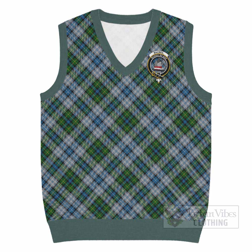 MacNeil (McNeil) Tartan Knitted V-Neck Vest with Family Crest Cross Style