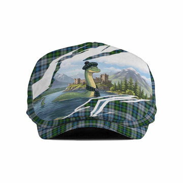 MacNeil (McNeil) Tartan Loch Ness Monster Scottish Heritage Art Flat Cap, Jeff Cap