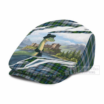 MacNeil (McNeil) Tartan Loch Ness Monster Scottish Heritage Art Flat Cap, Jeff Cap