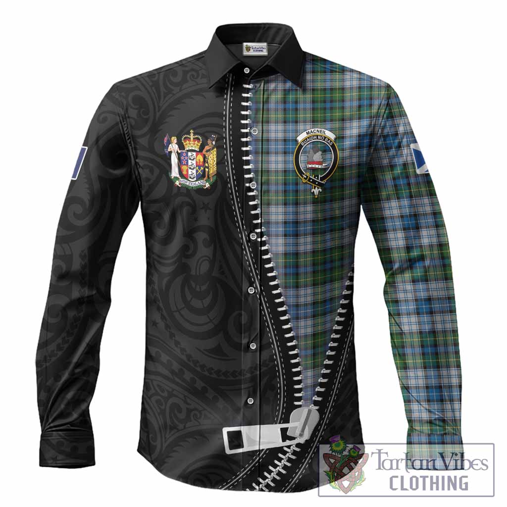 MacNeil (McNeil) Tartan Long Sleeve Button Shirts New Zealand Pattern Unique Zipper Stylized