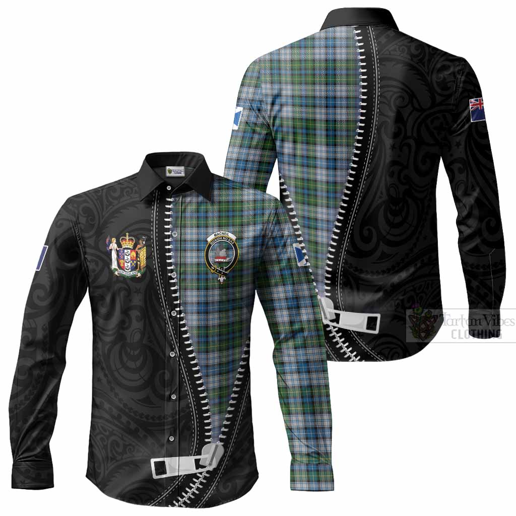 MacNeil (McNeil) Tartan Long Sleeve Button Shirts New Zealand Pattern Unique Zipper Stylized