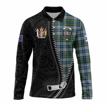 MacNeil (McNeil) Tartan Long Sleeve Polo Shirt New Zealand Pattern Unique Zipper Stylized