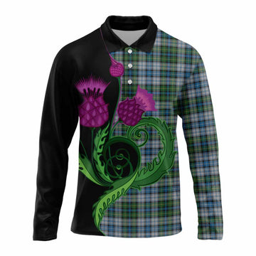 MacNeil (McNeil) Tartan Long Sleeve Polo Shirt Traditional Scottish Thistle