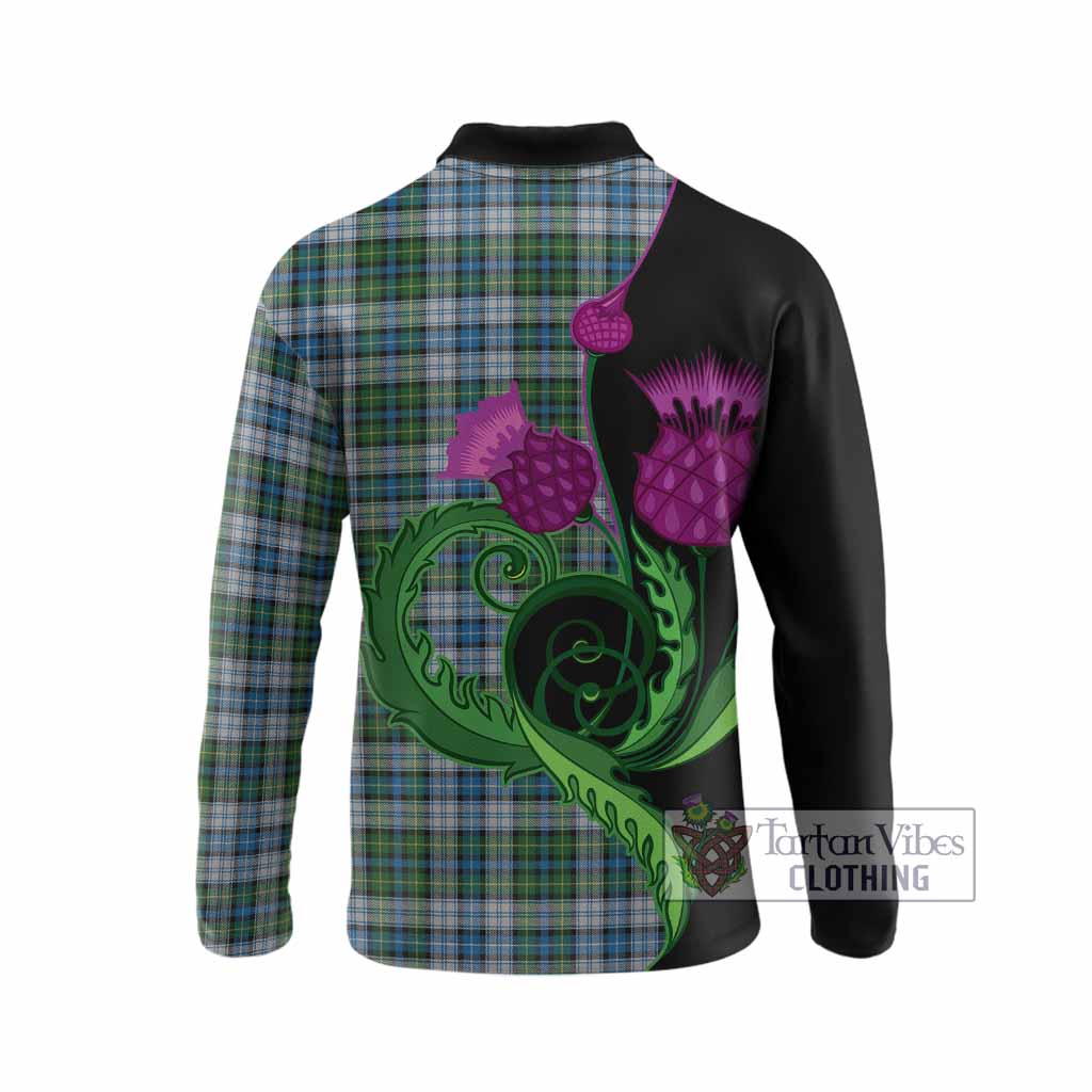MacNeil (McNeil) Tartan Long Sleeve Polo Shirt Traditional Scottish Thistle